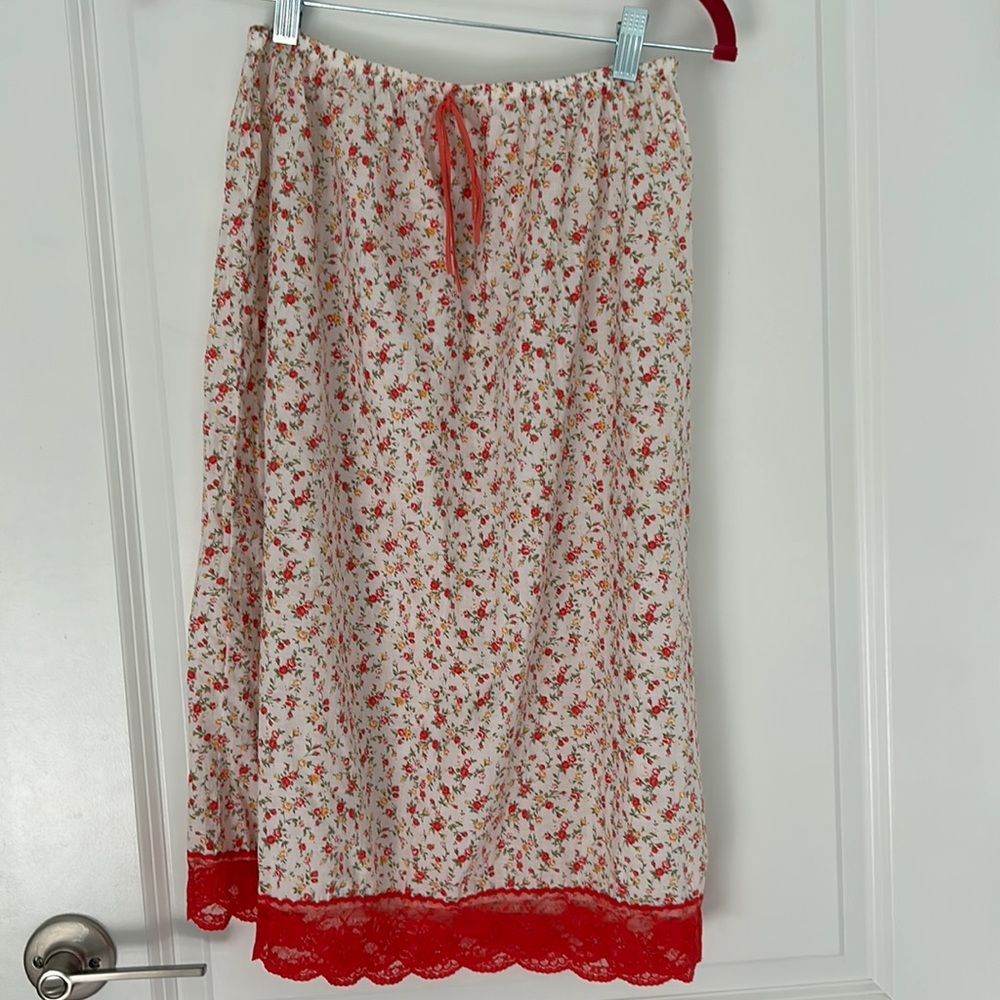 Skirt cotton with flowers